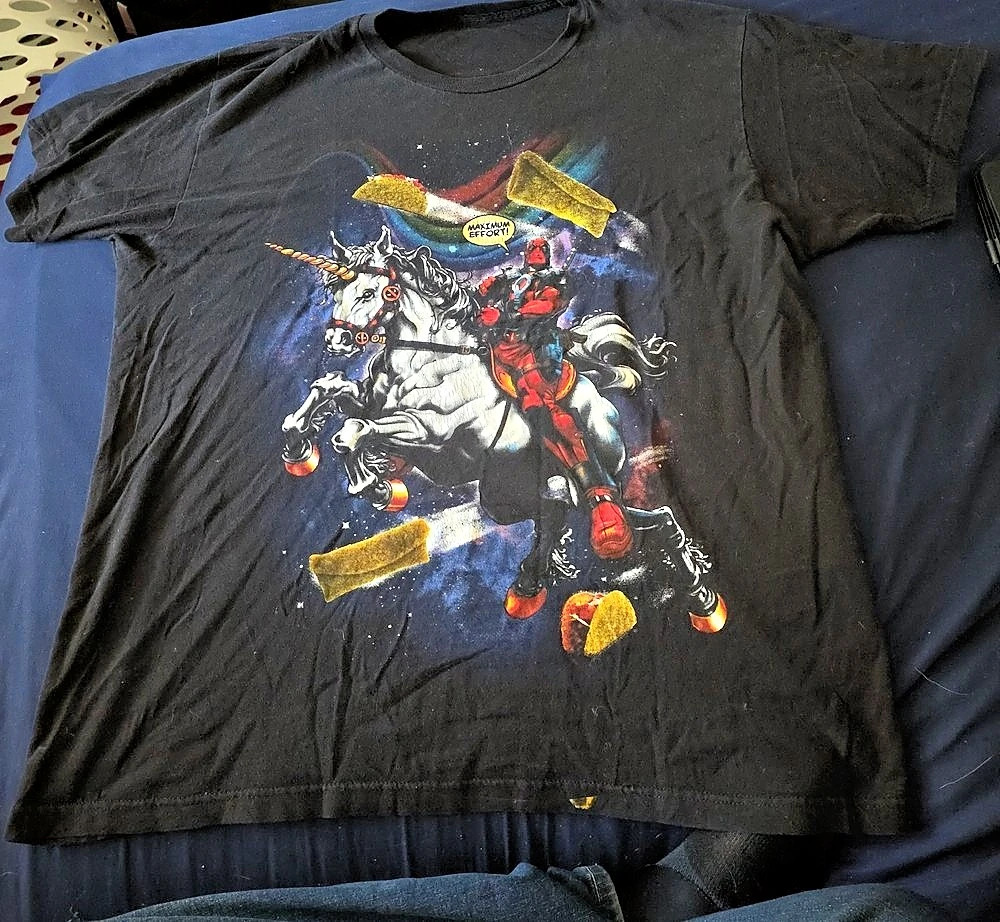 Marvel Deadpool Maximum Effort Unicorn Taco Graphic Tee - Black